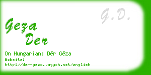geza der business card