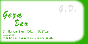 geza der business card